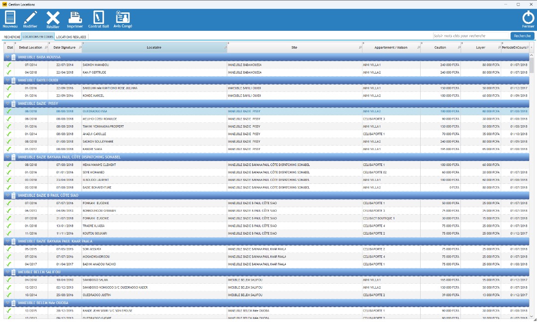 Gestion des locations